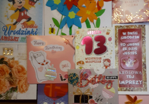 zdjęcia gotowych kartek urodzinowych wysłanych do Amelki Bartoszak